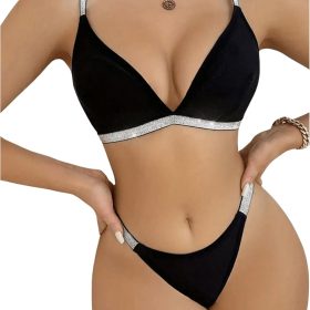 Lingerie for Women Glitter Bra and Thong Panty Underwear Sets