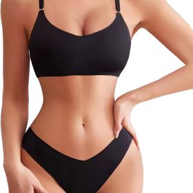 Bra and Panty Sets for Women Seamless Bralettes Lingerie Sexy Sets Comfortable Sports V Neck Bras Panty Thongs Sets