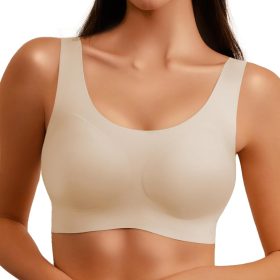 Seamless Bras for Women Full Coverage Wireless  Widen Straps & Side, Comfortable Breathable Smooth Pull On Bras