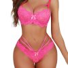 2 Piece Lingerie Sets For Women Sexy Floral Lace Bra and Panty Sets Push Up Babydoll Underwear Outfits