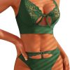 Women Sexy Lingerie Lace Patchwork Matching Bra and Panty Lingerie Sets