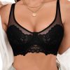 Women Underwire Bra Lace Full Coverage Push Up T-Shirt